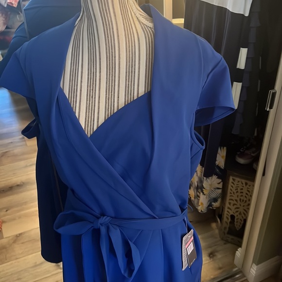 ๐ 1 hour sale. Sharagano, blue dress, SLIMMING, size 14W - Picture 3 of 8